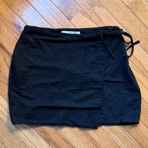Mango Black Mini Wrap Skirt